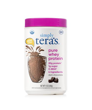 teraswhey Simply Pure Whey Protein, Dark Chocolate 12 oz