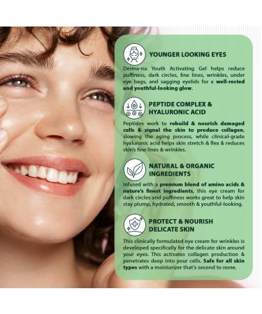 Anti-Aging Eye Gel Cream for Dark Circles, Puffiness & Wrinkles - Hyaluronic Acid Serum with Aloe Vera & Jojoba - 5 oz - Pack of 1 - Buy Online on GoSupps.com