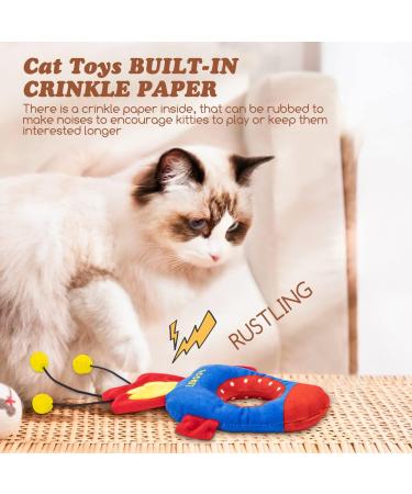 Nobleza Catnip Toys for Cats 2 Pack Interactive Cat Toys for Indoor Cats Adult Rocket Carrot Shape Kitten Soft Plush Chew Teeth Cleaning Toy Chewing Grinding Cat Nip Toys with Crinkle Paper - Buy Online on GoSupps.com
