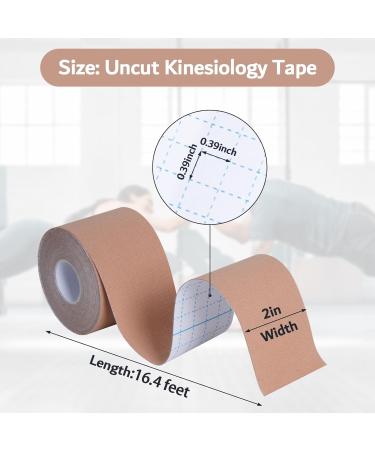 Kinesiology Tape - 3 Rolls 16.4ft Uncut - Beige Sports & Athletic Tape for Muscle Support & Recovery - Buy Online on GoSupps.com