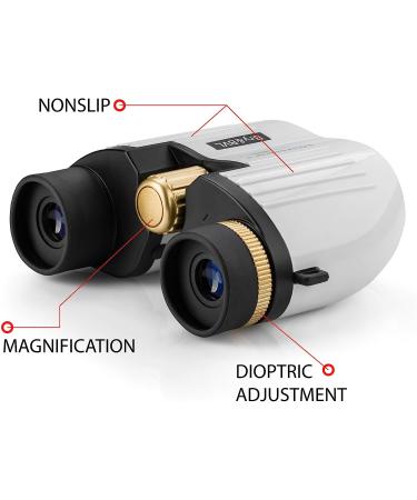 Kids Binoculars for Bird Watching - Shockproof 8X22 High Resolution Optics Set for Outdoor Games - Best Toys for Boys & Girls - Spy Detective Kit (White) - Buy Online on GoSupps.com
