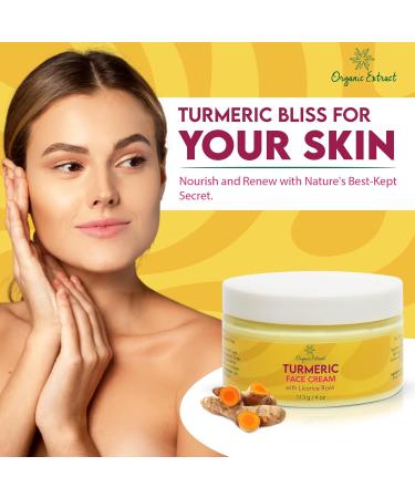 Turmeric Brightening Face Cream - Natural Skin Moisturizer for Scars & Sun Damage | 4 fl oz - Buy Online on GoSupps.com