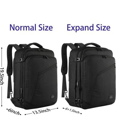 Matein Extra Large Carry on Backpack 40L - Water Resistant Weekender Bag for Men and Women - Lightweight Airplane Approved Travel Backpack in Black - Buy Online on GoSupps.com