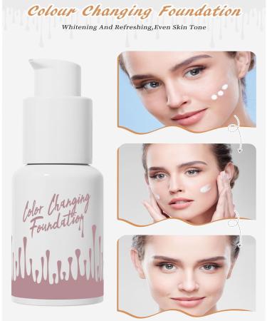 Color Changing Foundation Full Coverage Long Lasting Waterproof Natural Color Concealer Moisturizing Foundation Makeup Foundation - Buy Online on GoSupps.com