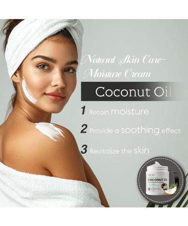 ELVENSTARS Coconut Oil Moisturizing Cream for Skin Coconut Oil Lotion for Dry Skin Face & Body Coconut Cream Lotion for Hands & Hair Crema de Coco para la Piel Fast Absorbing Non-Greasy - Buy Online on GoSupps.com
