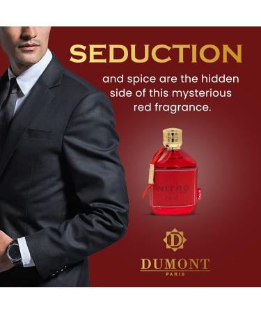 Dumont NITRO RED - 3.4oz - Eau De Parfum - Luxury Perfume for Men - Fruit Woody Floral & Masculine Fragrance - Long Lasting Cologne Mist & Body Spray - for Him Cedarwood Floral Fresh Lavender - Buy Online on GoSupps.com
