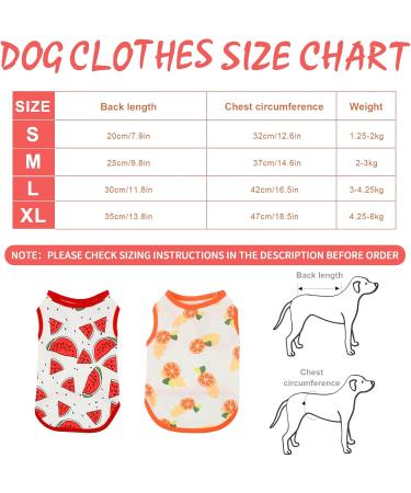 Buy 2 Piece Cotton Dog T-Shirts | Breathable & Lightweight Summer Vests for Small Dogs | Cute Fruit Prints for Chihuahuas & Puppies - Buy Online on GoSupps.com