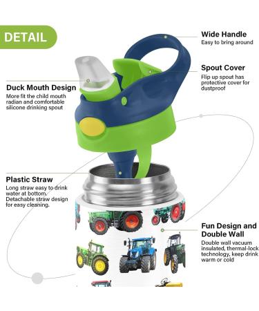 Tractor Kids Stainless Steel Water Bottle - 12oz Vacuum Insulated Double Wall Bottle - Buy Online on GoSupps.com