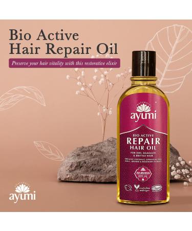 Ayumi Bio Active Repair Hair Oil - Natural Treatment for Dry, Damaged and Frizzy Hair - Organic Hydration for Men, Women and Kids - Buy Online on GoSupps.com