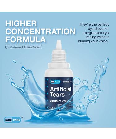 2 PK EzriCare Extra Strong Moisturizing Lubricating Eye Drops 30mL - Fast Acting Dry Eye Relief - Buy Online on GoSupps.com