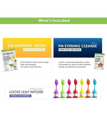Tiny Tummy Tea 14 Day Cleanse Detox - Daytime Dandelion & Evening Senna Tea - Vegan, All Natural - Reduce Bloating - Buy Online on GoSupps.com