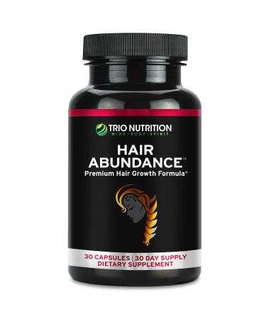 Trio Nutrition Biotin Hair Abundance | Hair Growth Vitamins for Stronger Hair Skin & Nails | Biotin 10000mcg | Boosted with Essential Minerals Collagen & Keratin | Hair Supplement | 30 Day Supply Hair Abundance Biotin C  - Buy Online on GoSupps.com