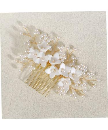 Angoily Bridal Comb Hair Accessories for Bride Wedding Bride Hair Comb Bridal Flower Hair Comb Hair Accessory for Women Floral Hair Comb Tiara Pearl Miss Beautiful Ceramic Flower - Buy Online on GoSupps.com