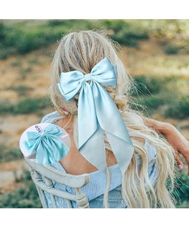 3-PieceBow HairClips Elegant Bow Hair Clips Stylish And Simple Satin Spring Hair Clips Retro Hair Clips Girls Hair Accessories (Purple+Rose+Sky Blue) - Buy Online on GoSupps.com