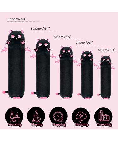 Mewaii 20in Long Cat Plush Pillow - Cute Stuffed Animal Squishy Toy for Kids (Pink & Black) - Buy Online on GoSupps.com