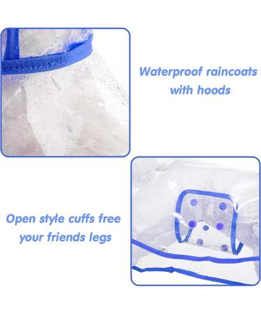 2 Piece Clear Pet Dog Raincoat Hooded Rain Jacket for Small Medium Dogs - Blue/Green S - Buy Online on GoSupps.com