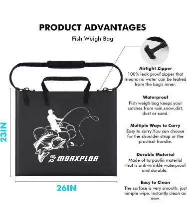 MORXPLOR Fish Bag Tournament - 26x23 inches - Airtight & Leakproof Zipper - Heavy Duty Fish Transport Bag - BLK - Buy Online on GoSupps.com