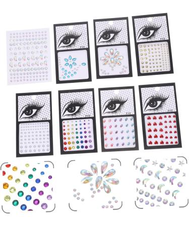 Didiseaon 8 Sheets Facial Rhinestone Stickers Nail Art Gems Eye Gems Stickers Face Jewelry Self Adhesive Rhinestone Stickers Halloween Face Crystals Rhinestone Face Stickers Rhinestones 9.5X7.5X1CM Assorted Color - Buy Online on GoSupps.com
