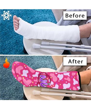Fashionable LED Back Cast Sock Cover for Foot Cast Boot | Cow Print Leg Cover for Adults - Size M - Buy Online on GoSupps.com