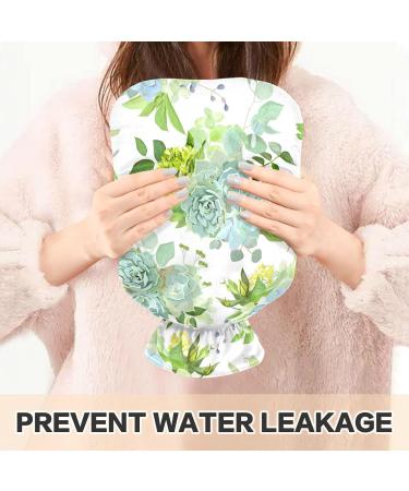 Shop Naanle 2L Hot Water Bottle with Lid - Transparent Spring Succulent Design for Menstrual Cramps & Pain Relief | Heat & Cold Therapy - Buy Online on GoSupps.com