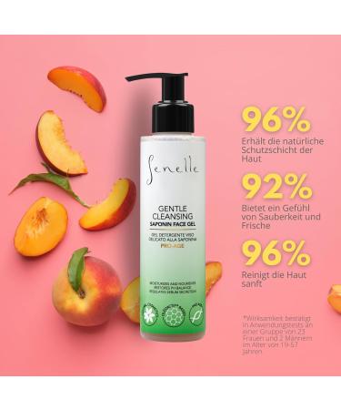 Senelle Natural Saponin Facial Cleansing Gel | Refreshing Cleanser with Damascus Rose & Peach Extract | 150 ml - Gentle Hydrating Formula for All Skin Types - Buy Online on GoSupps.com
