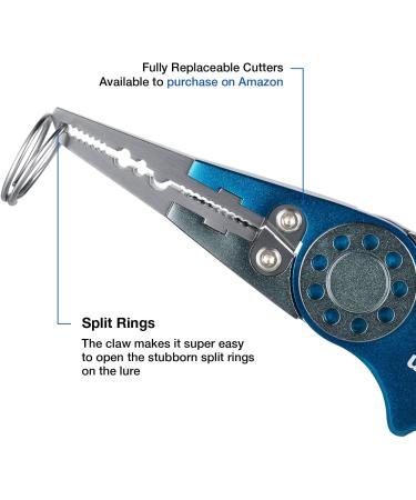Piscifun Fishing Pliers | Aluminum Braid Cutters & Split Ring Pliers | Hook Remover & Fish Holder with Sheath and Lanyard | Blue & Silver - Buy Online on GoSupps.com