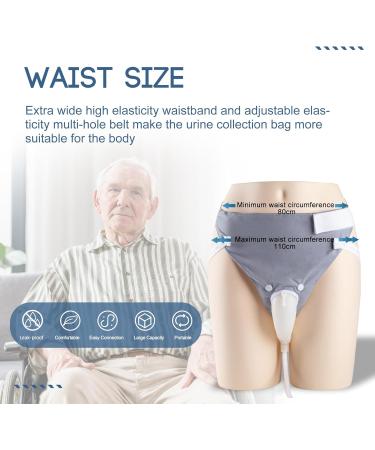 Buy Wearable Urinal Bag & Reusable Silicone Catheter - Portable External Urine Collector for Elderly Men (1000ml/2000ml) - International Shipping Available - Buy Online on GoSupps.com