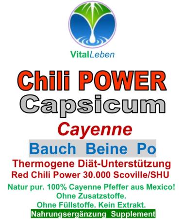 Chili POWER CAPSICUM PRO F-BURNER 120 Cayenne Capsules - Natural Diet Support & Fat Metabolism - 26595-1 (52.8g) - Buy Online on GoSupps.com