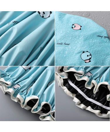 2 Piece Waterproof Shower Hood Bath Cap for Women - Reusable Elastic Hair Cap in Blue & Gray | Ideal for Bathing and Spa - Buy Online on GoSupps.com