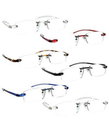 Lightweight Reading Glasses 3.0 Frameless Readers With Flexible Arms For Men And Women 3.00 6 Pack 3 6 Pack