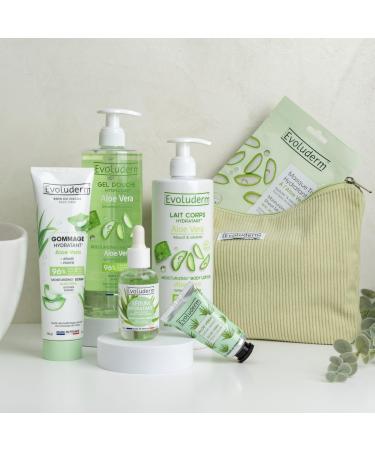 EVOLUDERM – 100% Hydration Face & Body Routine with Aloe Vera – 6 products – Ingredients of Natural Origin – Vegan – Made in France