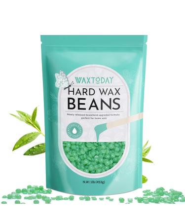 Hard Wax Beads - WAXTODAY Hair Removal Hard Wax Beans for Sensitive Skin with Tea Tree Formula(15.8 oz) - Brazilian Waxing for Full Body, Face, Legs, Eyebrows. Perfect Refill for Any Wax Warmer