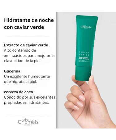 Shop Skin Chemists Green Caviar Night Face Moisturizer | Anti-Aging Cream with Green Caviar Extract & Coconut Oil | Age-Defying Skin Resurfacing - Buy Online on GoSupps.com