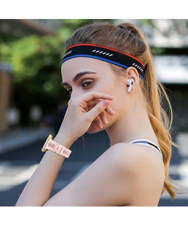 YAXIN 3 Pack Slim Sport Bands for Fitbit Sense/Versa 3 - Soft Silicone Lace Replacement Wristbands for Women in Black/White/Pink Sand - Buy Online on GoSupps.com