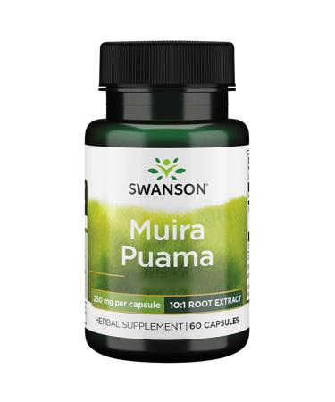 Swanson Muira Puama 250mg 60 Capsules High-Dose Lab-Tested Soy-Free Gluten-Free GMO-Free