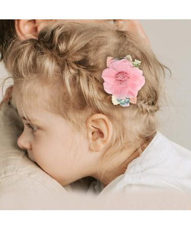 Vucdxop Girl Artificial Flower Hair Clips Set - Baby Hair Loop Clip Accessories | 3 Pieces Style C for Children - Buy Online on GoSupps.com