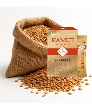 Korean Kamut Premium Wheat Grain Enzyme Powder - Wellcare Enzymes for Women & Men - Easy Cut Sachets for On-The-Go - 2g x 30 Sticks - Buy Online on GoSupps.com