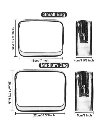 APREUTY Clear Makeup Bags Set - TSA Approved 2Pcs Portable Cosmetic Pouches for Travel, Black - Buy Online on GoSupps.com