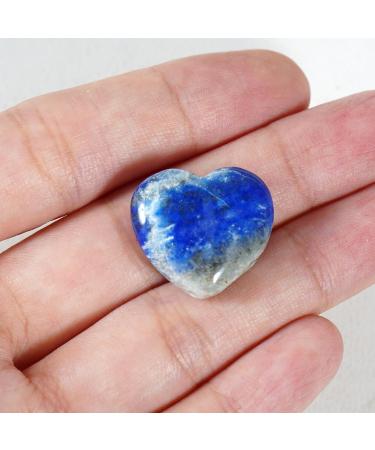Lapis Lazuli Healing Crystal Heart Stone - Mini Love Pocket Stone for Stress Relief and Meditation - 20mm Tumbled Worry Stone - Reiki Therapy Home Decor - 1Pcs - Buy Online on GoSupps.com