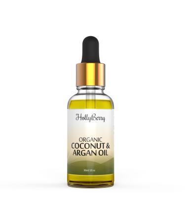 Organic Argan & Coconut Oil Dry & Damaged Hair - Skin Hydration - Nails & Bath - Stretch marks
