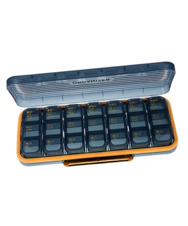GOOHOCHY Medicine Box Daily Pill Organizer Medicine Organizer 7 Day Pill Holder Portable Medicine Case Travel Vitamin Case Pill Case Travel Pill Holders Elder Container Abs Blue 23.00X9.50X3.00CM