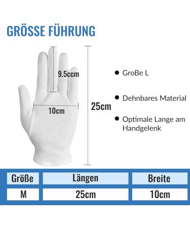 Esshogo 3 Pairs of Cotton Gloves Cotton Jersey Comfortable and Breathable Fabric Gloves with Certified Skin Compatibility for Skin Care Daily Work etc. (M White) - Buy Online on GoSupps.com