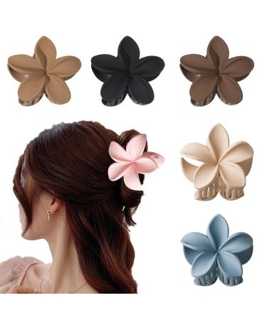 WUBAYI 6 Pcs Flower Hair Clips Non Slip Flower Claw Clips Strong Hold Hair Claw Large Hair Clip for Medium Thick Hair Hair Claw Clips for Women and Girls Straight Curly & Wavy Hair #005 6PCS
