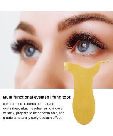 Y Shape Eyelash Brush Comb | Stainless Steel Lash Perming Brush Tool | Reusable Grafting Eyelash Lift Portable Makeup Beauty Tool Supplies for Girls Women Gold T - Buy Online on GoSupps.com