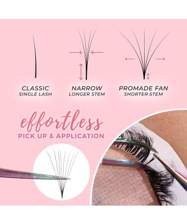 LLBA LashFolio Narrow Promade Fans - Handmade Volume Eyelashes 10D-0.03 CC 8mm-11mm - Buy Online on GoSupps.com