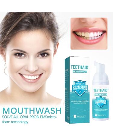Teethaid Mouthwash & Whitening Foam - 30/50ml - Teeth Whitening Toothpaste & Oral Care | 2 Pcs - Buy Online on GoSupps.com