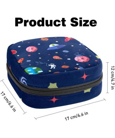 SpaceCraft Earth Stars Navy Sanitary Napkin & Menstrual Cup Storage Bag | Portable Menstruation Pad Pocket for Teen Girls & Women - Buy Online on GoSupps.com