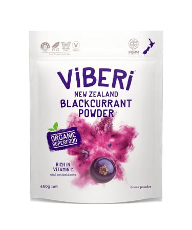 ViBERi NZ Organic Blackcurrant Powder 450g (Loose Powder) Vitamin C Antioxidants Ideal for Smoothies & Training Plans
