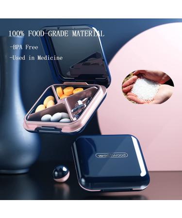 DUBSTAR Small Pill Case - Waterproof Portable Daily Pill Box for Travel - Deep Blue - Buy Online on GoSupps.com