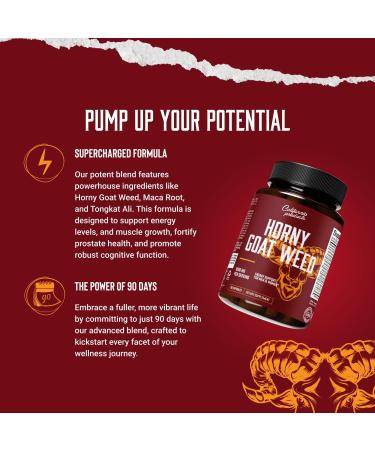 Horny Goat Weed Complex with 1000 mg Horny Goat Weed Extract and Extra Strength Tongkat Ali Root Powder Natural Maca Root Extract Maca Root Powder 60 Count (Pack of 1) - Buy Online on GoSupps.com